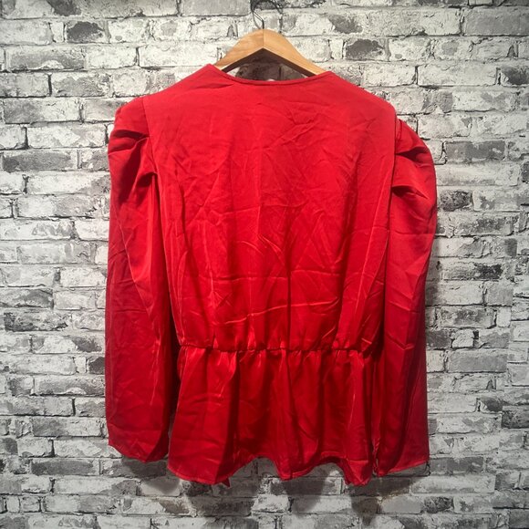 EUC Adiva Women's Red Plus Wrap Blouse Size 2X - Picture 8 of 15